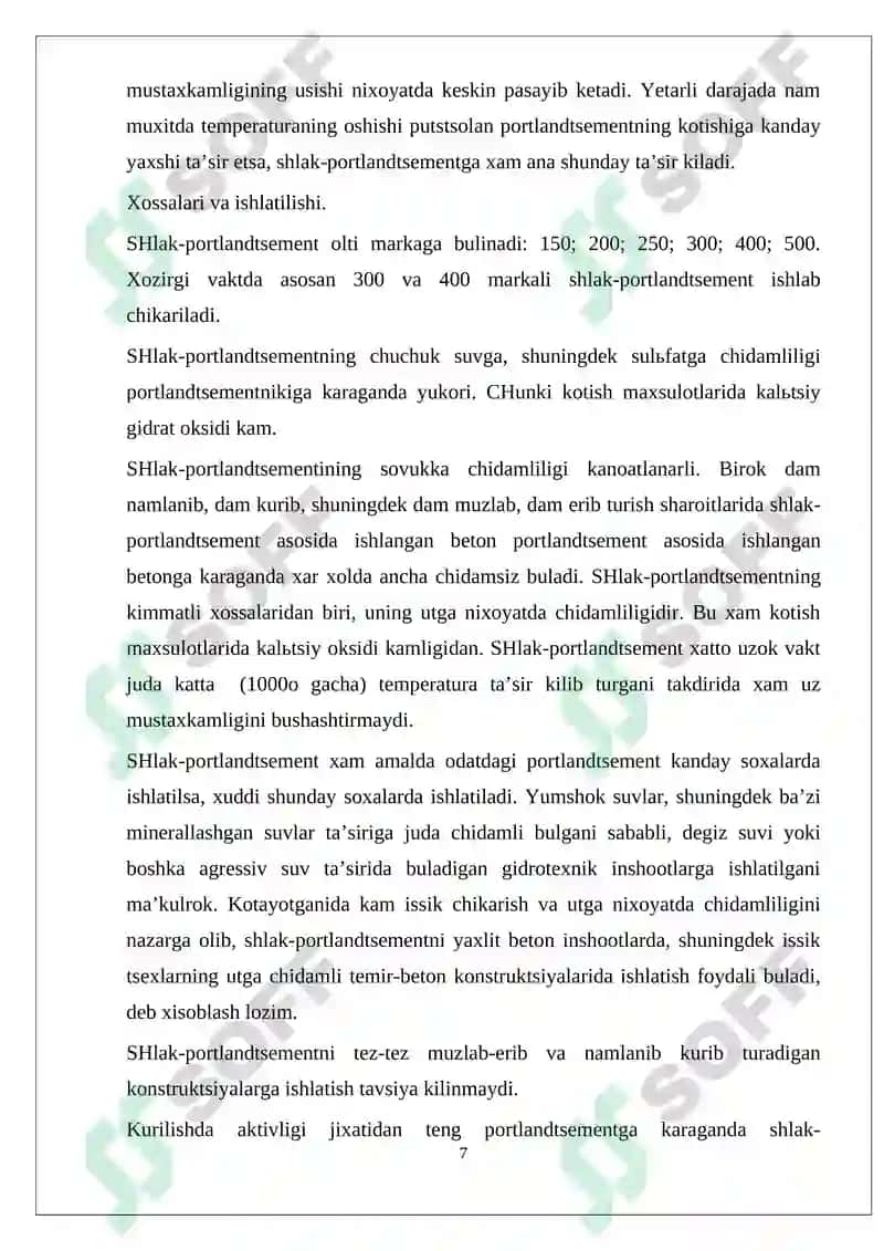 Shlakoportlandsement ishlab chiqarish texnologiyasi 7