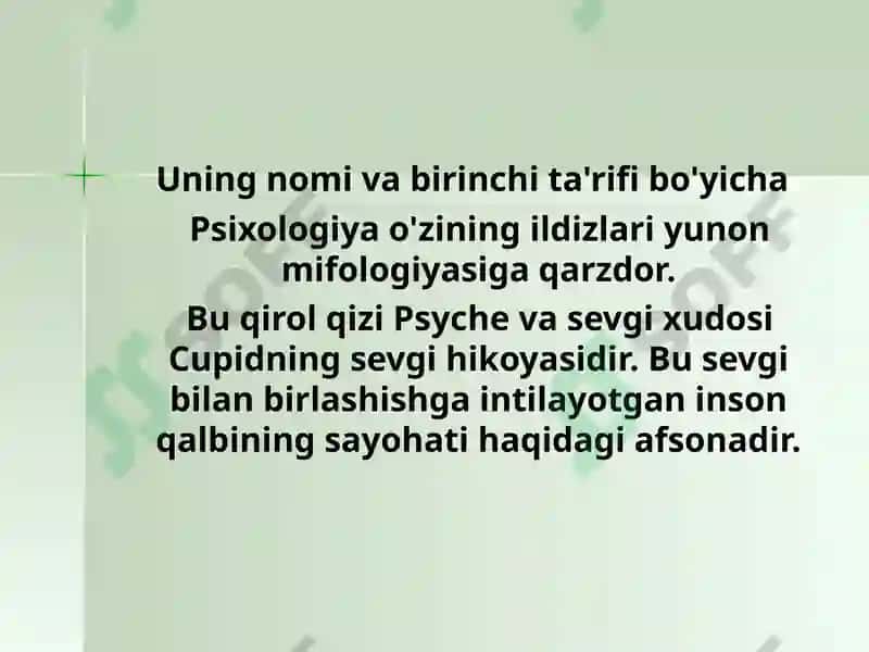 Psixologiya fanining predmeti va rivojlanish tarixi 7