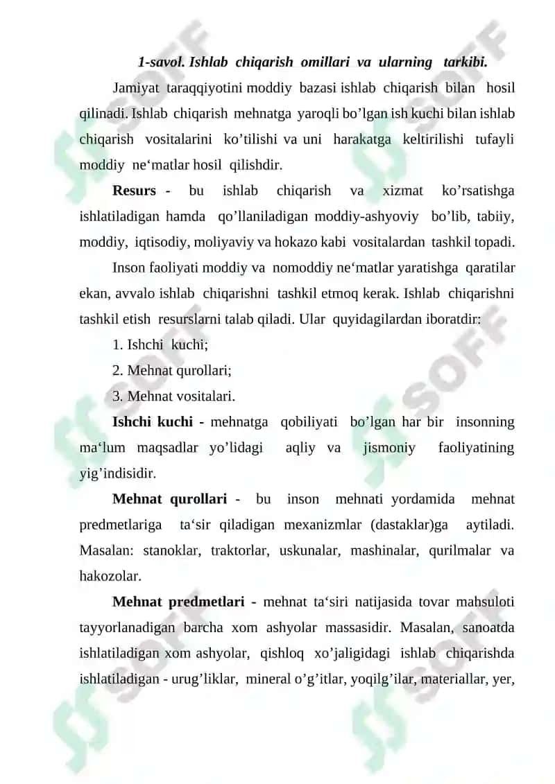 Mikroiqtisodiyot – Makroiqtisodiyot fanidan mustaqil ta’lim ishi 7