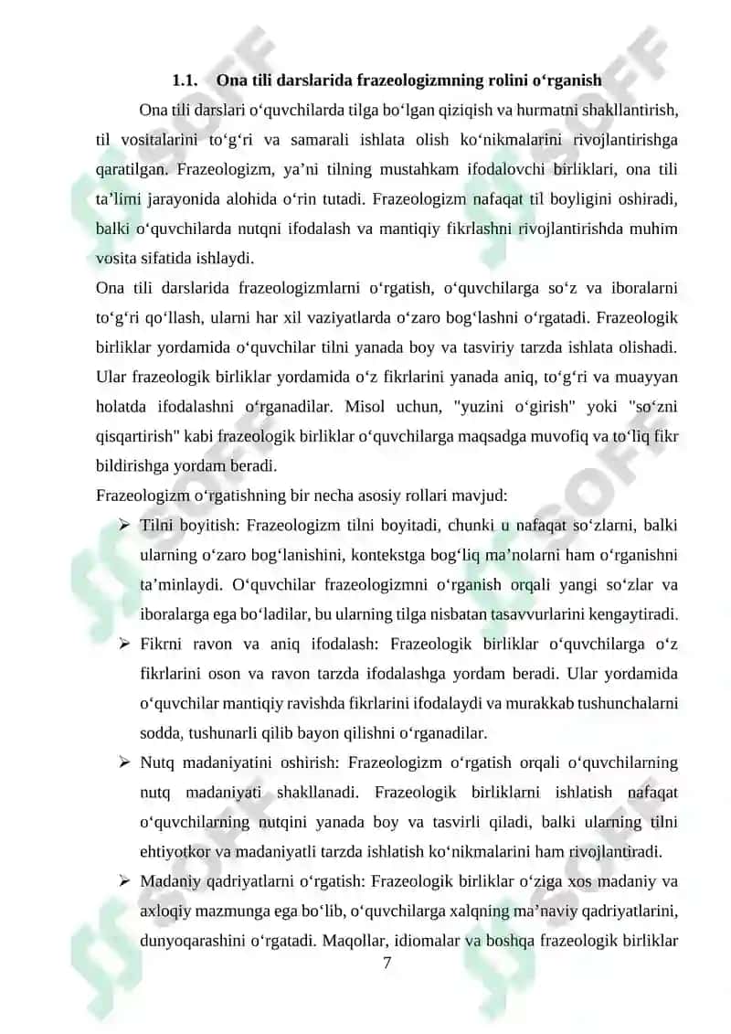 Ona tili va oʻqish savodxonligi va uni oʻqitish metodikasi 7