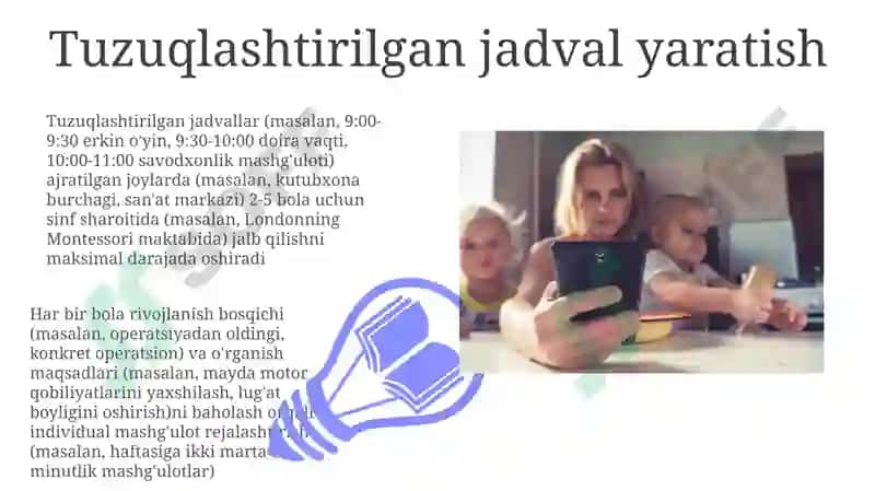 Bolalar bilan yakka ishlashni tashkil etish va rejalashtirish 7