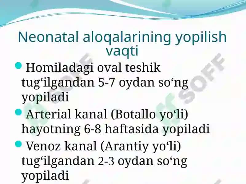 BOLALARDA YURAK-QON TOMIR TIZIMINING ANATOMO-FIZIOLOGIK XUSUSIYATLARI 7