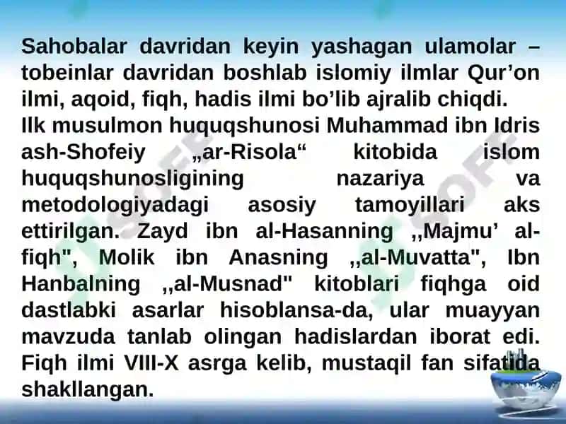 Islom dini manbalari 7