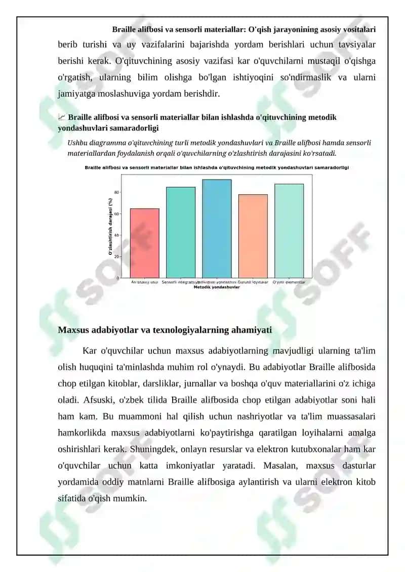 Braille alifbosi va sensorli materiallar: O'qish jarayonining asosiy vositalari 7