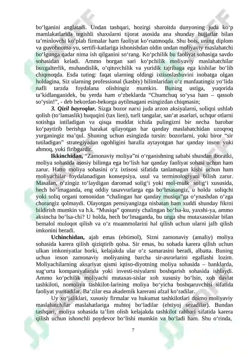 ZAMONAVIY MOLIYANING NAZARIY ASOSLARI 7