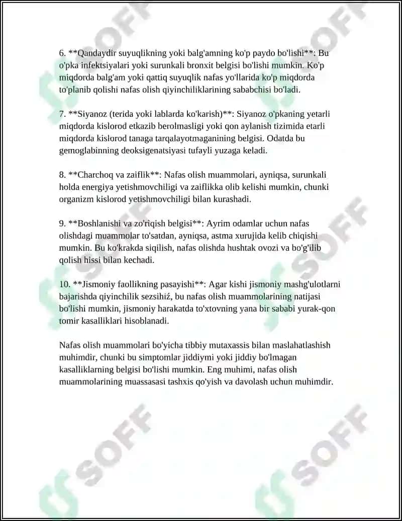 NAFAS A'ZOLARI KASALLIKLAR BOʻLGAN BEMOR BILAN MULOQOT 7