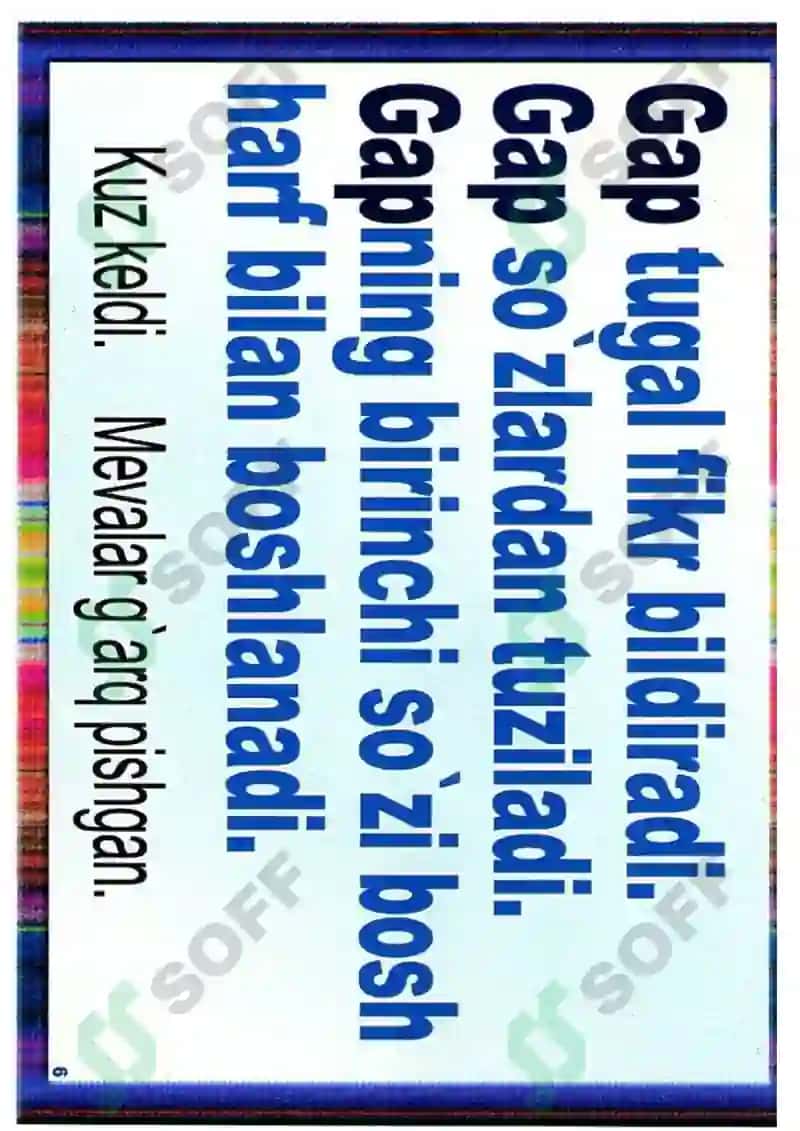 2-sinflar uchun Ona tili fanidan ko'rgazmalar to'plami 7