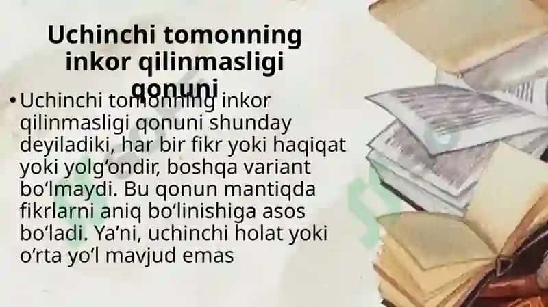 Mantiq ilmining predmeti axaniyati va asosiy qonunlari tushuncha tafakkur sifatida 7