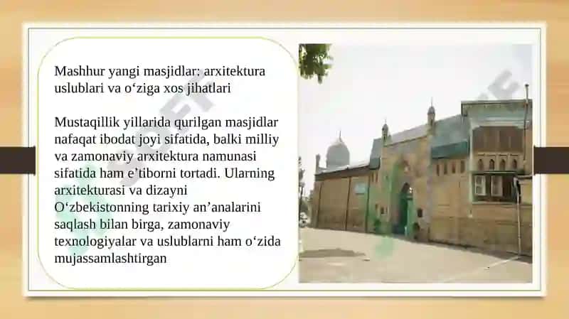 Mustaqillik yillarda qurilgan masjid va madrasalar 7