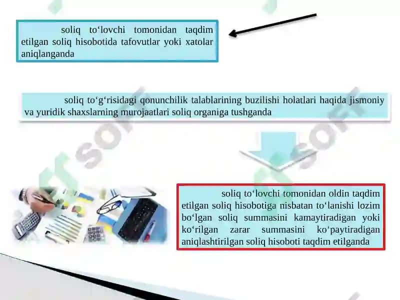 7-mavzu. Soliq nazorati. Kameral soliq tekshiruvi,uni tashkil qilish va o’tkazish mexanizmi 7