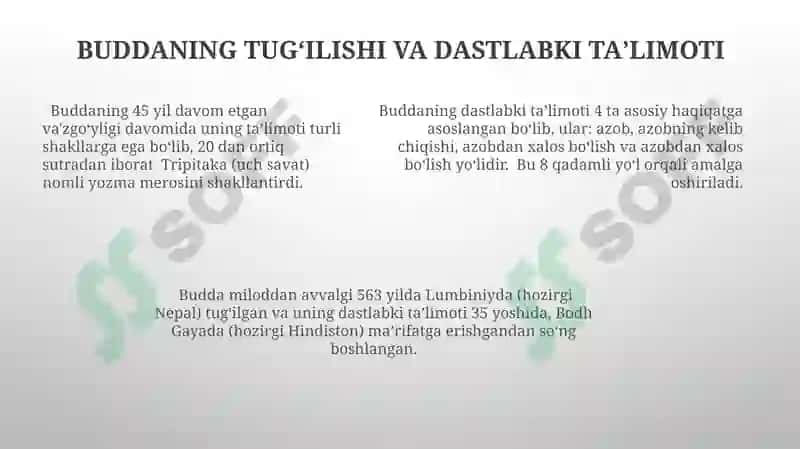 Buddaviylik dini tarixi va islom dinidan farqli jihatlari 7