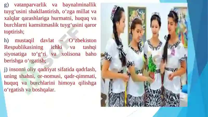 Pedagogik jarayonida tarbiyaning mazmuni 7