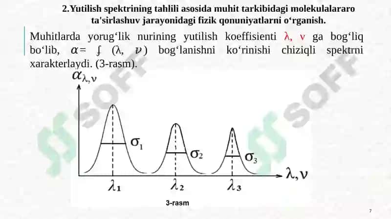 Yorug‘likning yutilishi. Buger-Lambert-Berqonuni 7