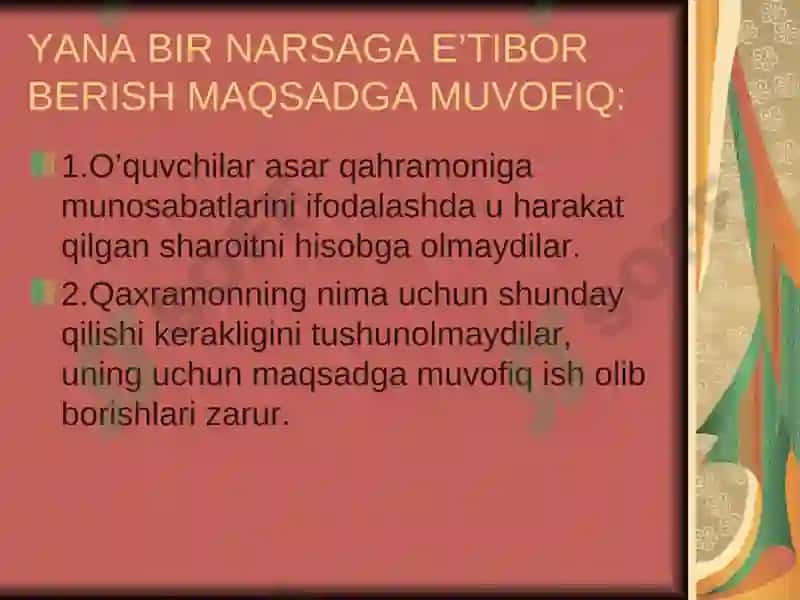 Badiiy asarustida ishlash jarayoni 7
