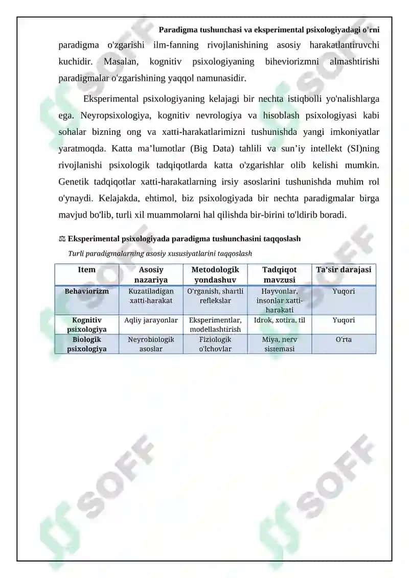 Eksperimental psixologiyada paradigma tushunchasi 7