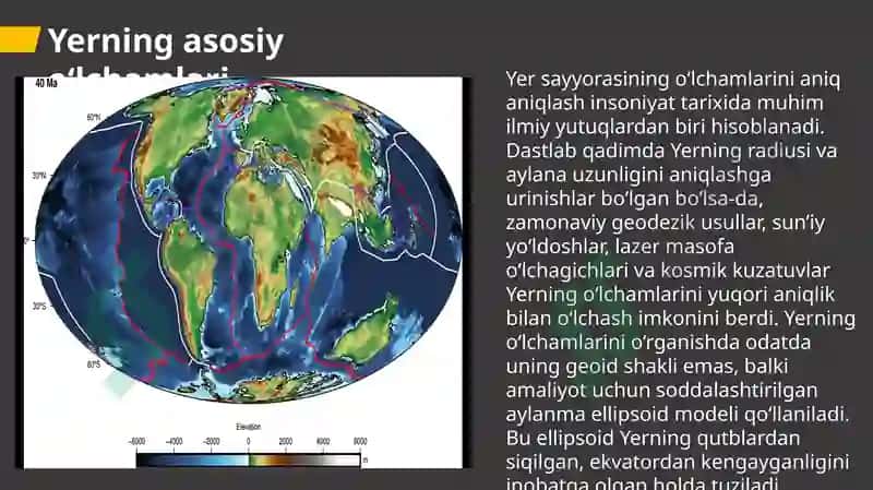 Masofa o'lchashga Yer egriligini ta'siri. Kartografik proeksiyalar to'g'risida qisqacha ma'lumot 7