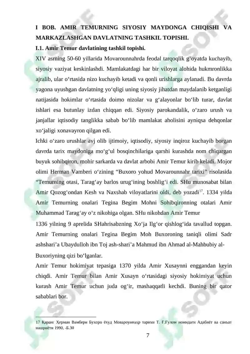 AMIR TEMURNING SIYOSIY HOKIMYATNI QO’LGA OLISHI VA MARKAZLASHGAN DAVLATNING TASHKIL TOPISHI 7