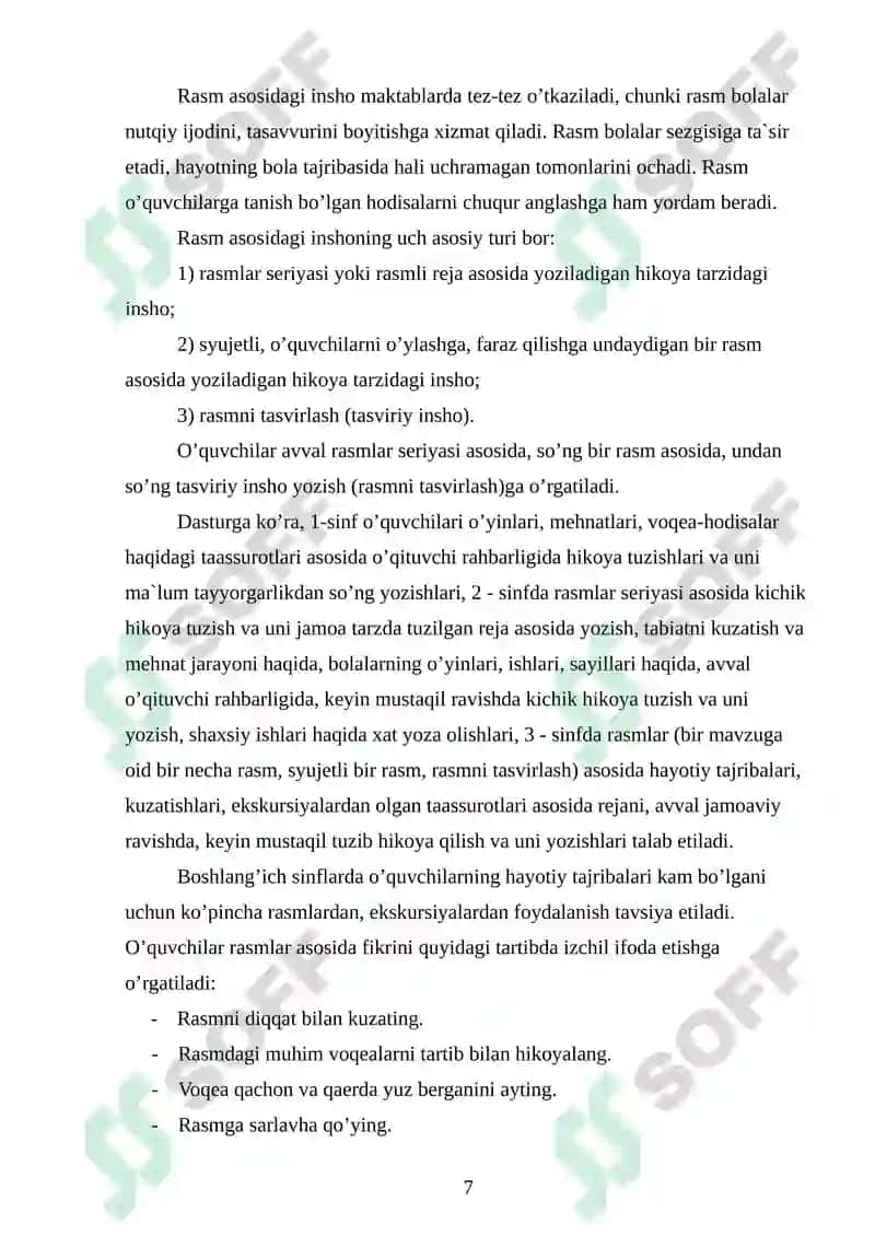 Boshlang`ich sinflarda insho yozishga o`rgatish 7