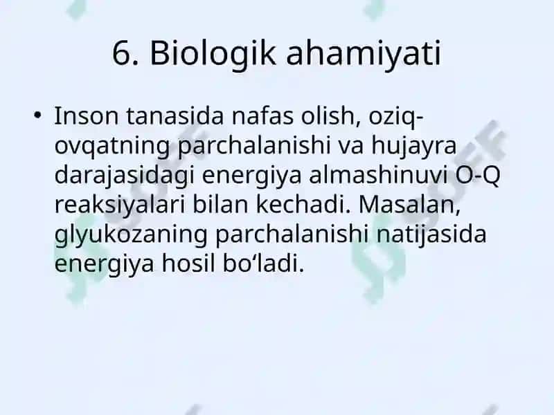 Oksidlanish-qaytarilish reaksiyalarining ahamiyati 7