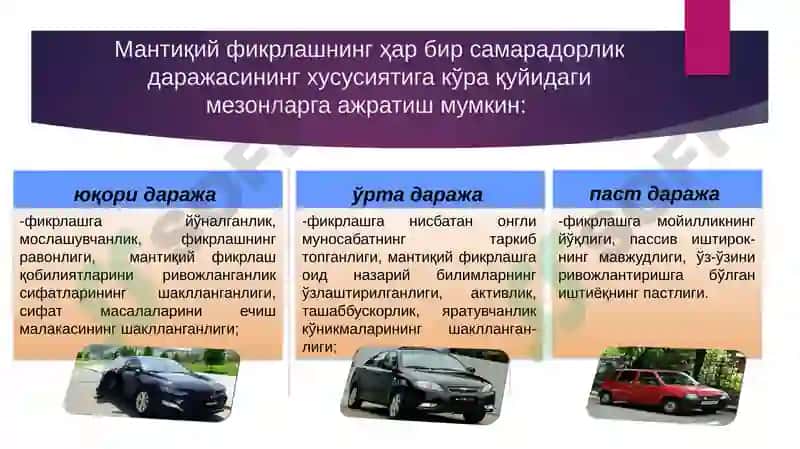 Мантиқий фикрлаш ва мазмунли фодалашнинг юрист фаолиятидаги роли 7