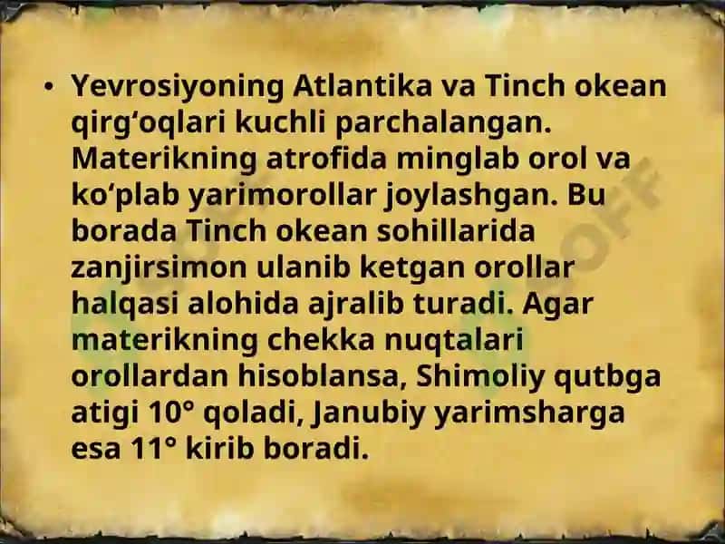 Yevrosiyo.Tabiiy-geografik o‘rni, o‘rganish tarixi 7
