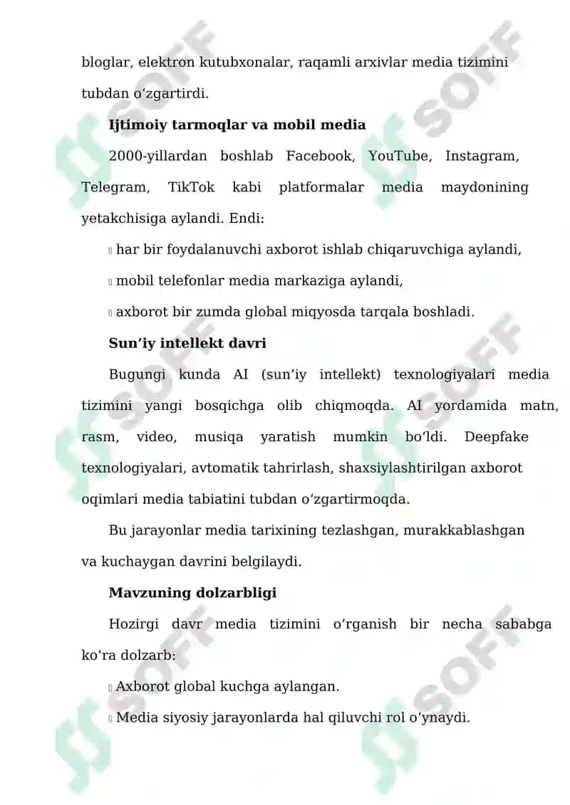 Ijtimoiy tarmoqlar zamonaviy media sifatida 7