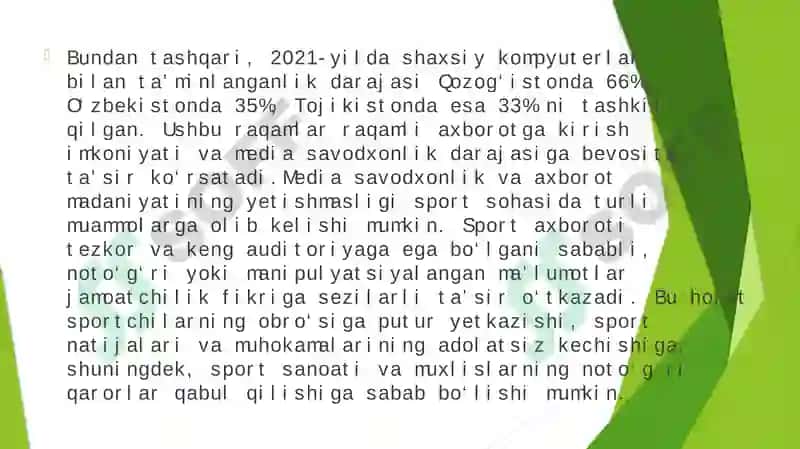 Yangi O‘zbekistonda “Mediasavodxonliklik va axborot madaniyati” fanini o‘rni va ahamiyati 7