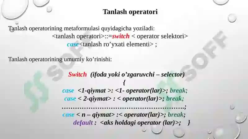 Mantiqiydasturlash texnologiyasi. Mantiqiy dasturtuzilmasi 7