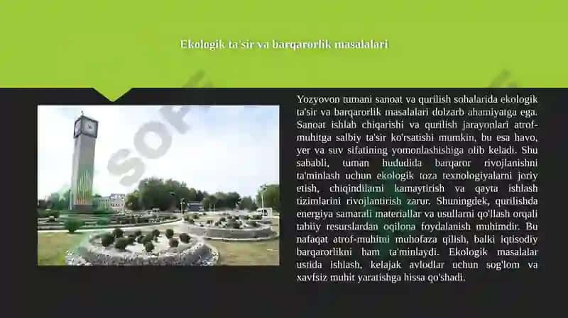 YOZYOVON TUMANINING SANOAT VA QURILISH STATISTIKASI 7