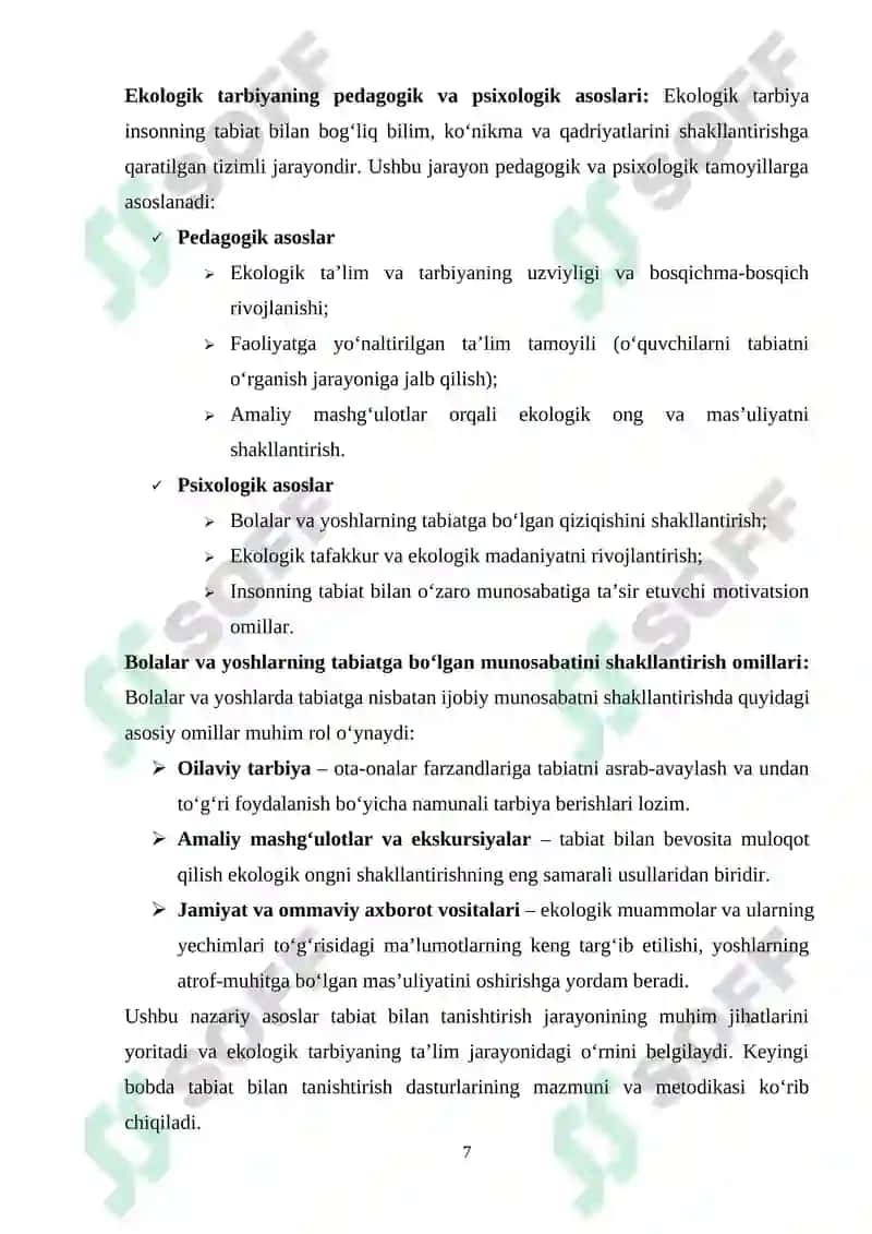 Tabiat bilan tanishtirish dasturlari 7