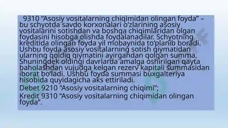 Savdo va umumiy ovqatlanish korxonalarida buxgalteriya hisobining xususiyatlari 7