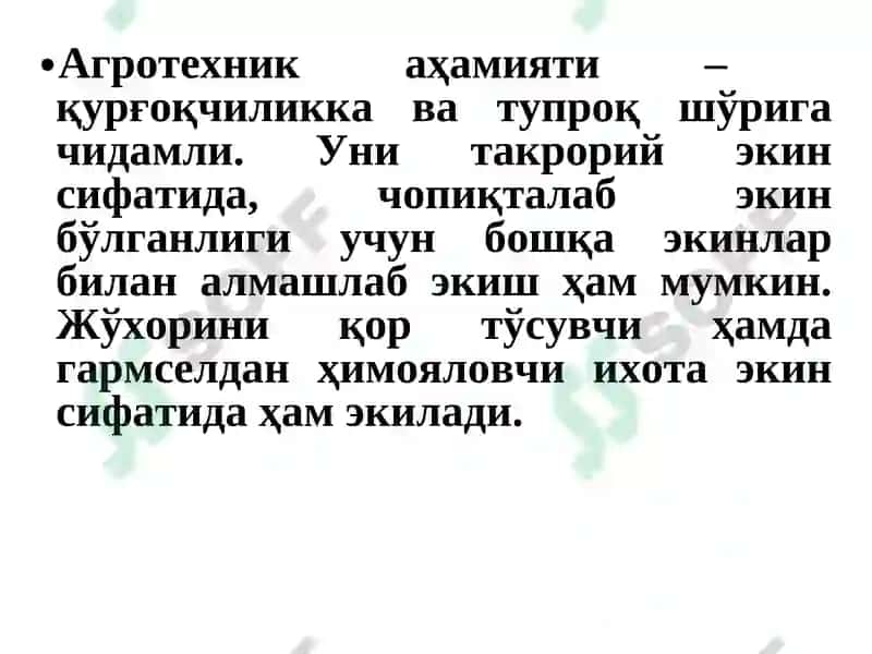 ЖЎхори биологияси ва етиштириш технологияси 7