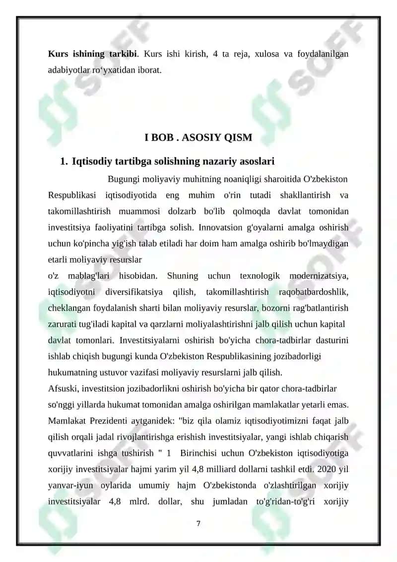 IQTISODIYOTNI TARTIBGA SOLISH ZARURIYATI VA XUSUSIYATLARI 7
