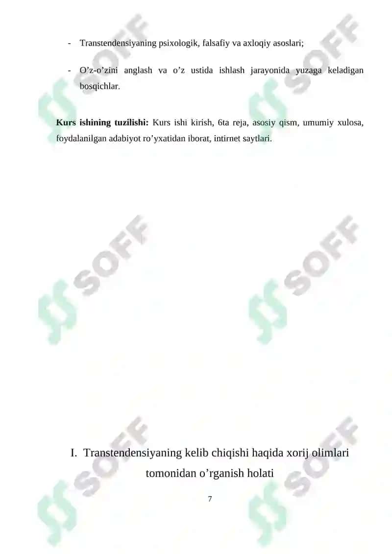 Shaxsning o‘z imkoniyatlari chegarasidan chiqishi (transtendensiya) 7