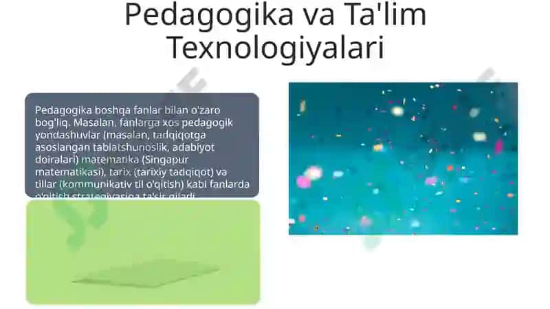 Pedagogikaning boshqa fanlar bilan aloqasi 7