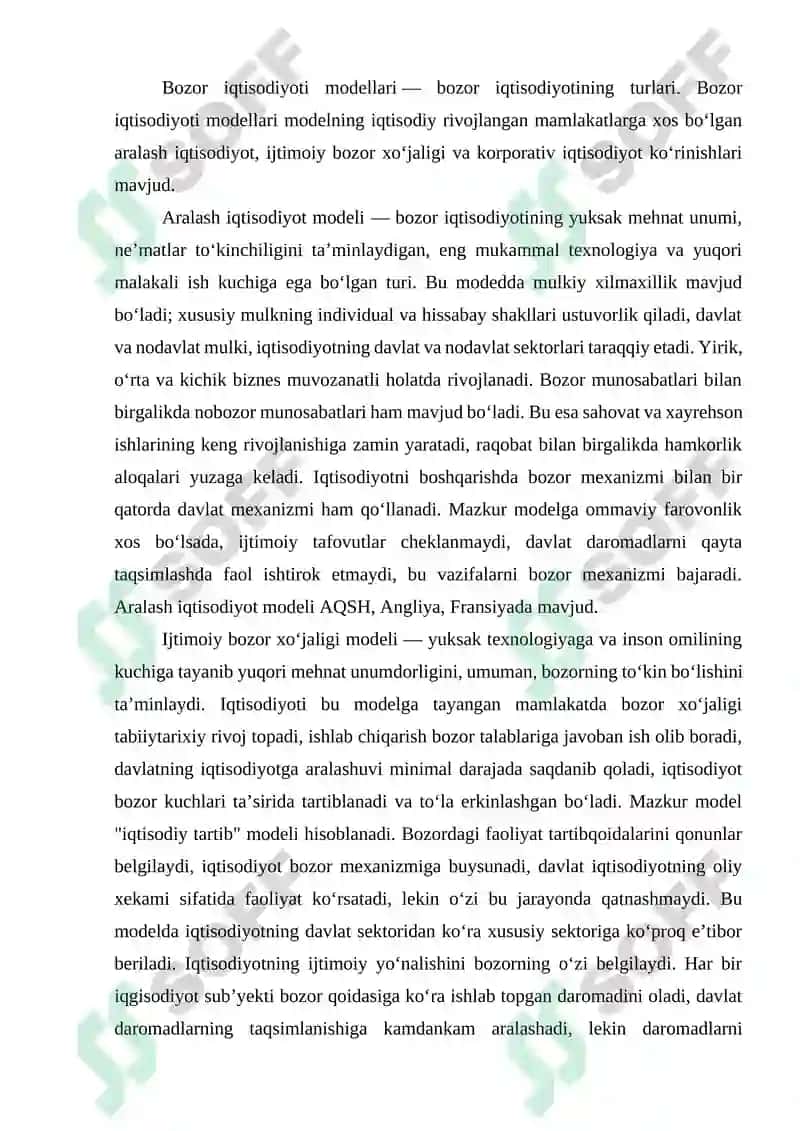 Bozor iqtisodiyoti,uning vujudga kelishi va rivojlanishining shart-sharoitlari 7