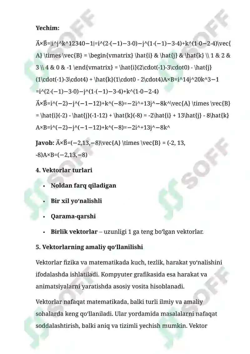 Vektorlar haqida tushuncha 7