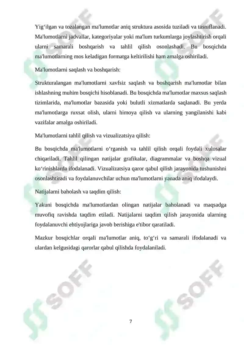 Ma'lumotlarni ifodalash bosqichlari. Maʼlumotlar toifalari 7
