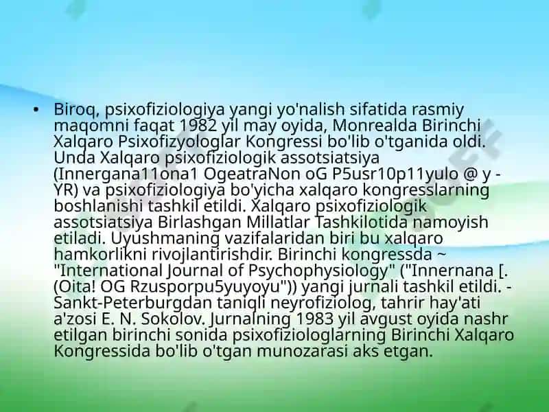 Psixofiziologiya fanining maqsad va vazifalari 7