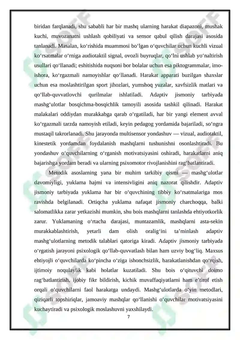 Adaptiv jismoniy tarbiya bo‘yicha o‘rgatish usullari 7