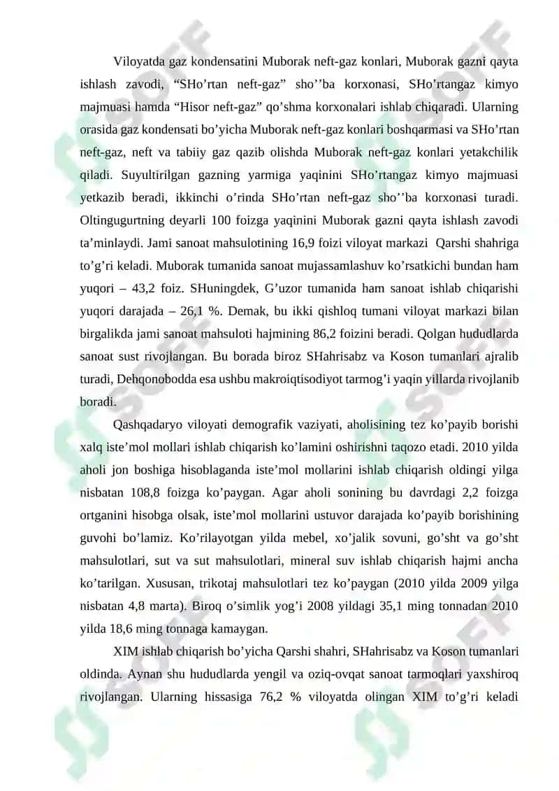 Qashqadaryo mintaqasining ijtimoiy-iqtisodiy rivojlanishining asosiy muammolari va yo‘nalishlarini aniqlash 7