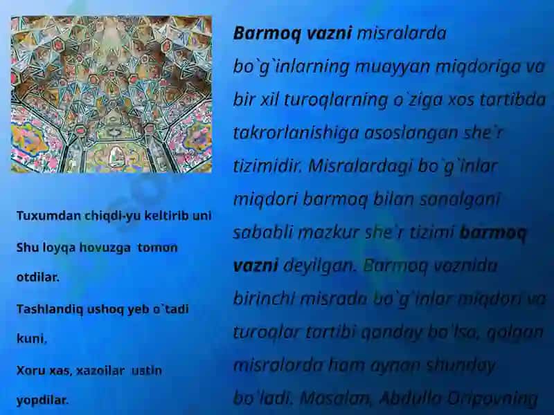 Hozirgi she'rlar  va janrlar 7