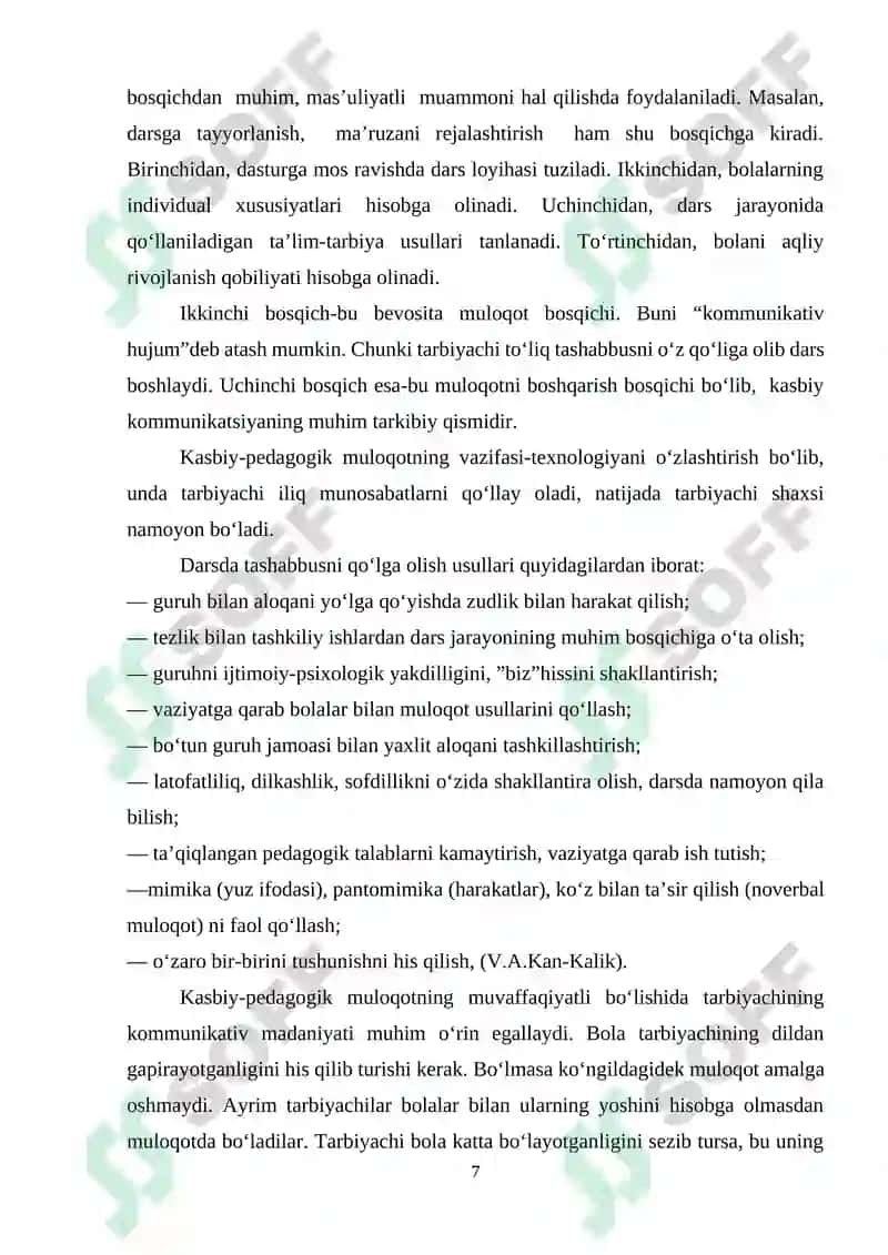 PEDAGOGIK  MULOQOT VA SHAXSLARARO ZIDDIYATLAR 7