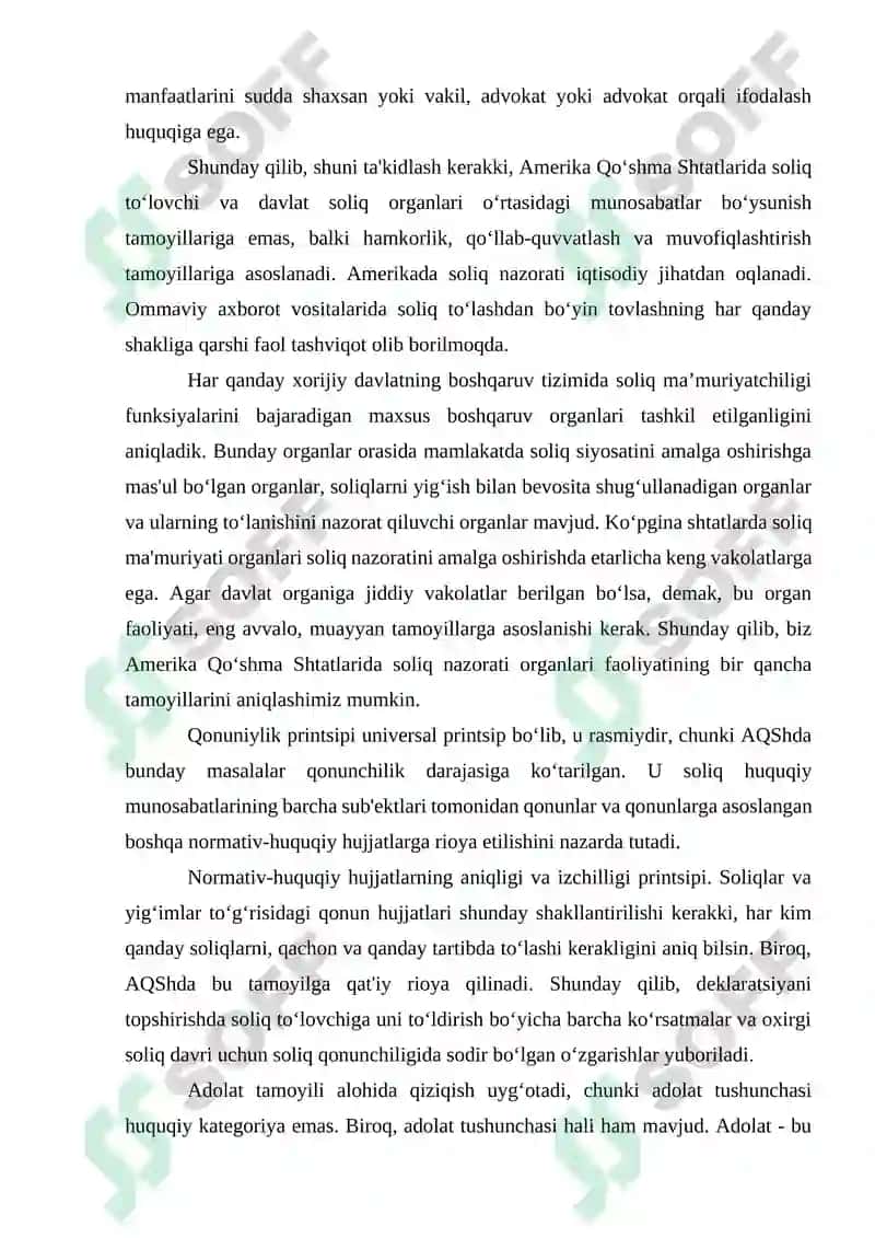 AMERIKA QO‘SHMA SHTATLARIDA SOLIQ NAZORATINI AMALGA OSHIRISH VA UNING HUQUQIY ASOSLARI 7