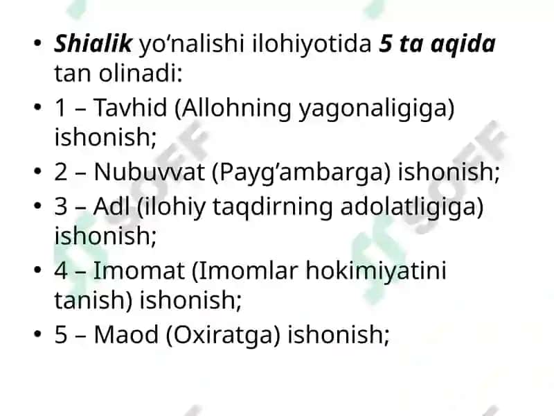 Islomdinining aqidaviyyo’nalishlari va maktablari 7