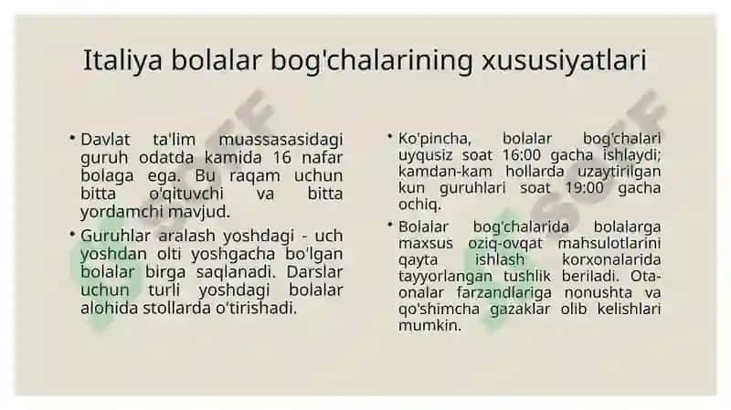 Italiya maktabgacha ta’lim tizimi 7