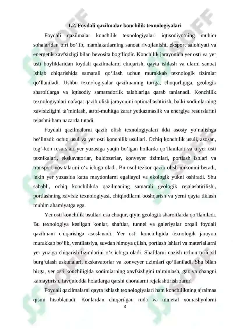 Konchilik va foydali qazilmalar tushunchasi va ahamiyati 7