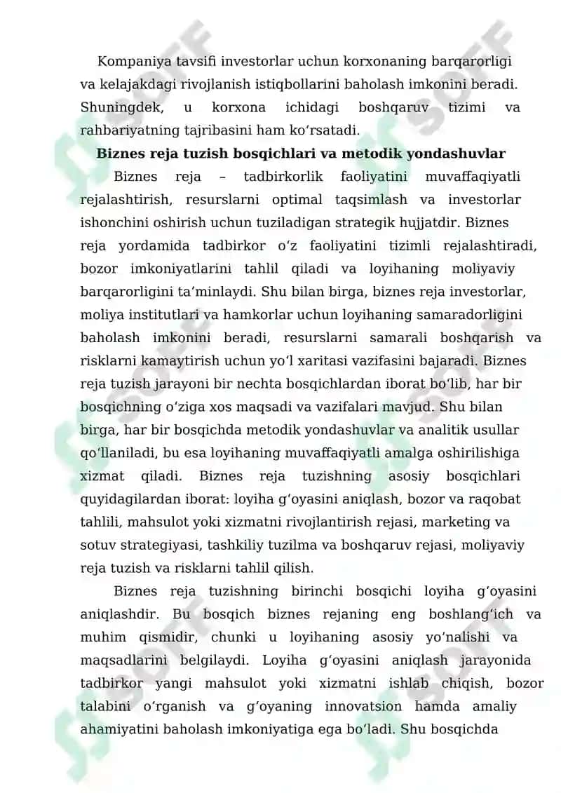 Amaliyotda biznes rejani tatbiq etish tajribalari 7