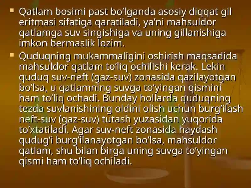 Qatlamni ochish, quvurlarni perforatsiyalash va quduqni o’zlashtirish 7