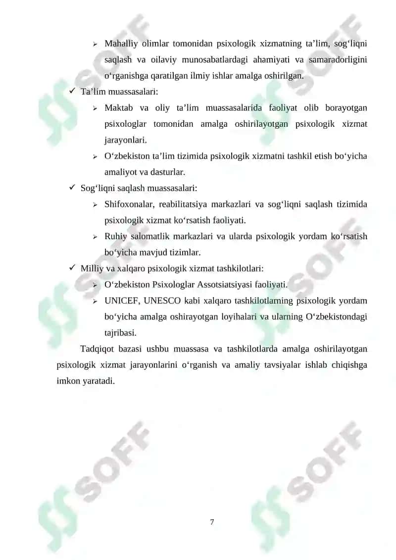 Psixologik xizmat asoslari tamoyillari va undagi yondashuvlar 7